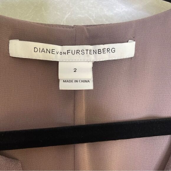 Diane Von Furstenberg Aurora 3/4 Sleeve Slate Purple Sheath Dress 2 - Picture 3 of 7